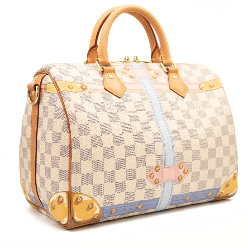 Louis Vuitton Damier Azur Summer Trunks Speedy Bandouliere 30