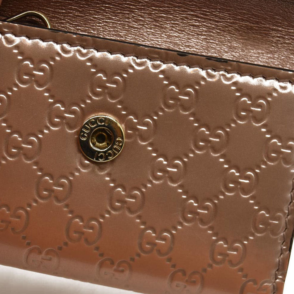 GUCCI Ssima GG Logo Patent Leather 6 Ring Key Case