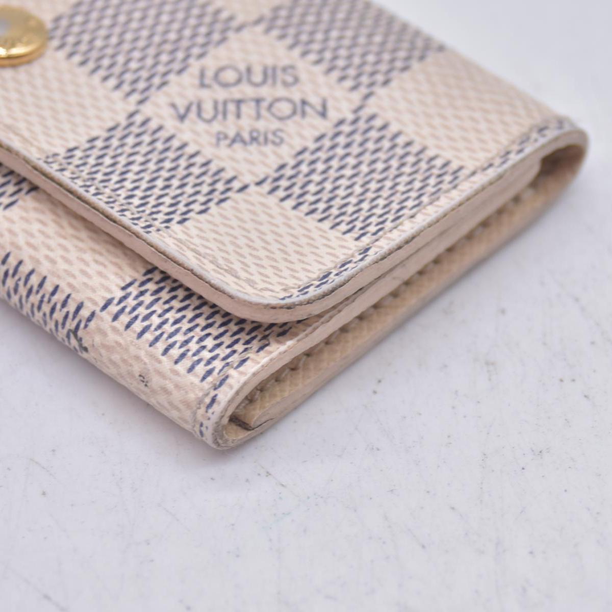 $345 2013 LOUIS VUITTON  Damier Azur Multicles 4 Key Holder CT3103 CONSIGNMENT 10020961