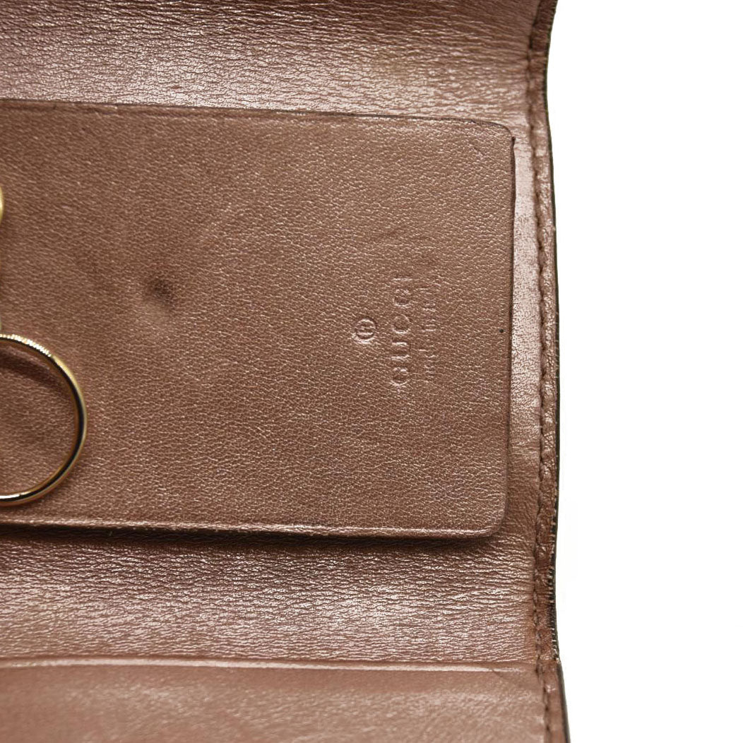 GUCCI Ssima GG Logo Patent Leather 6 Ring Key Case