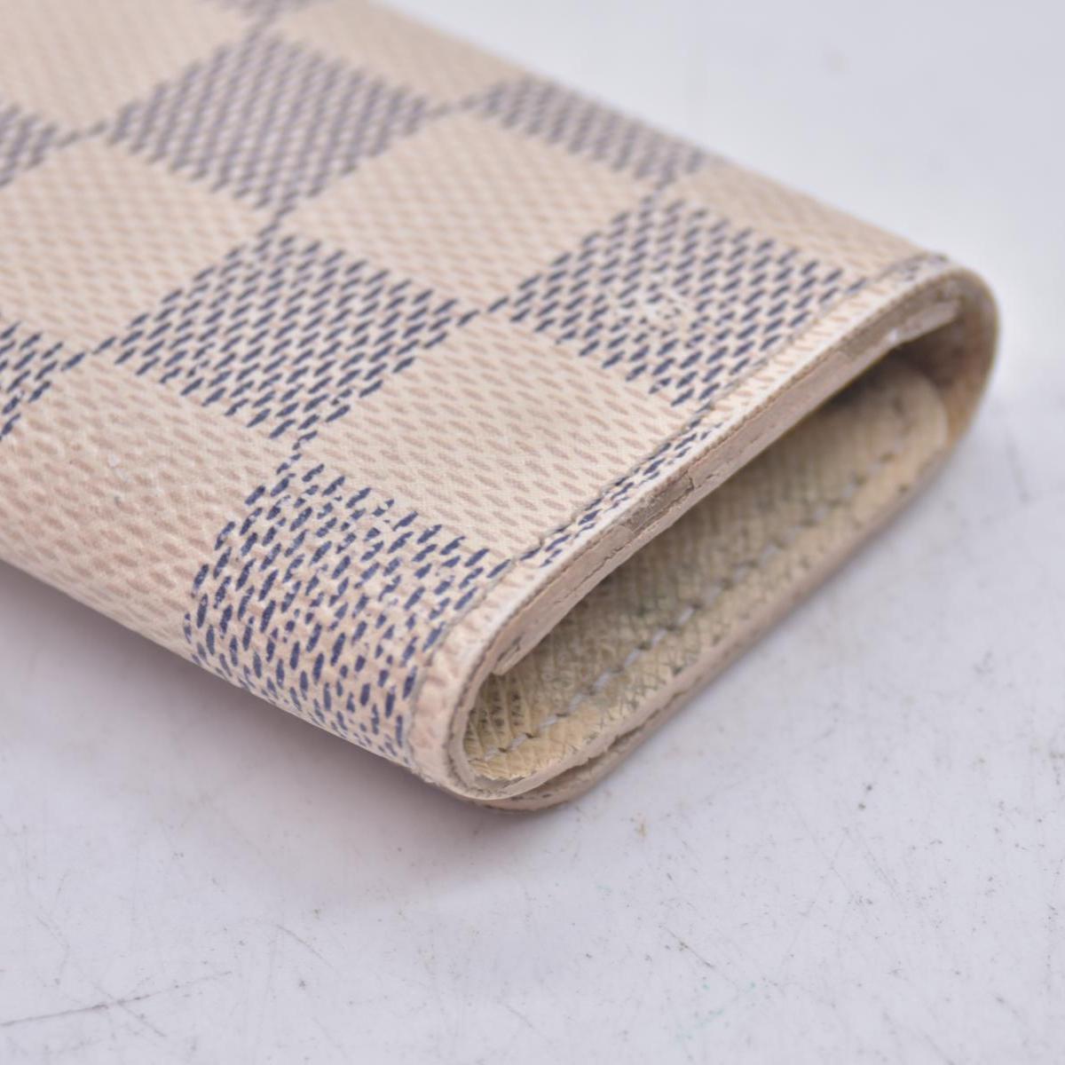 $345 2013 LOUIS VUITTON  Damier Azur Multicles 4 Key Holder CT3103 CONSIGNMENT 10020961