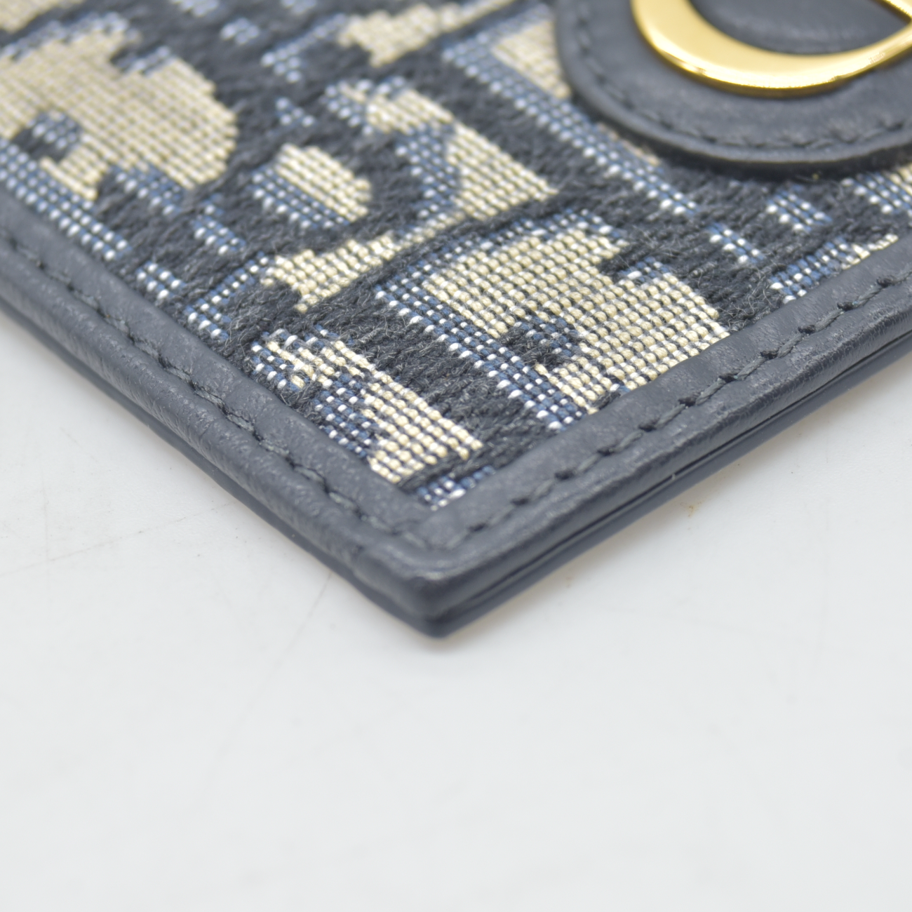 $450 Dior Oblique CD Logo Canvas Card Holder