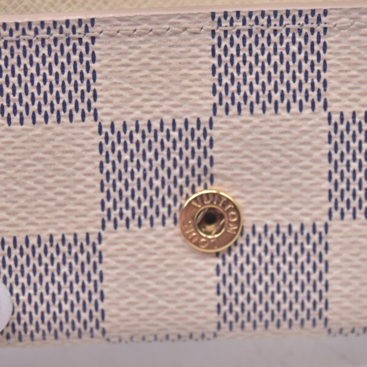 $345 2013 LOUIS VUITTON  Damier Azur Multicles 4 Key Holder CT3103 CONSIGNMENT 10020961