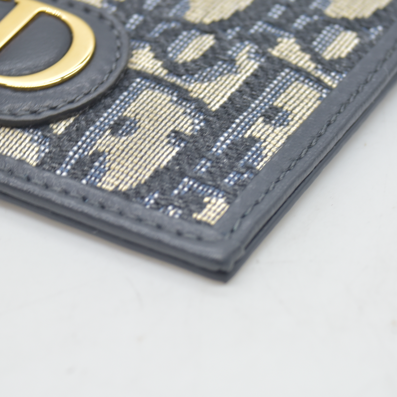 $450 Dior Oblique CD Logo Canvas Card Holder