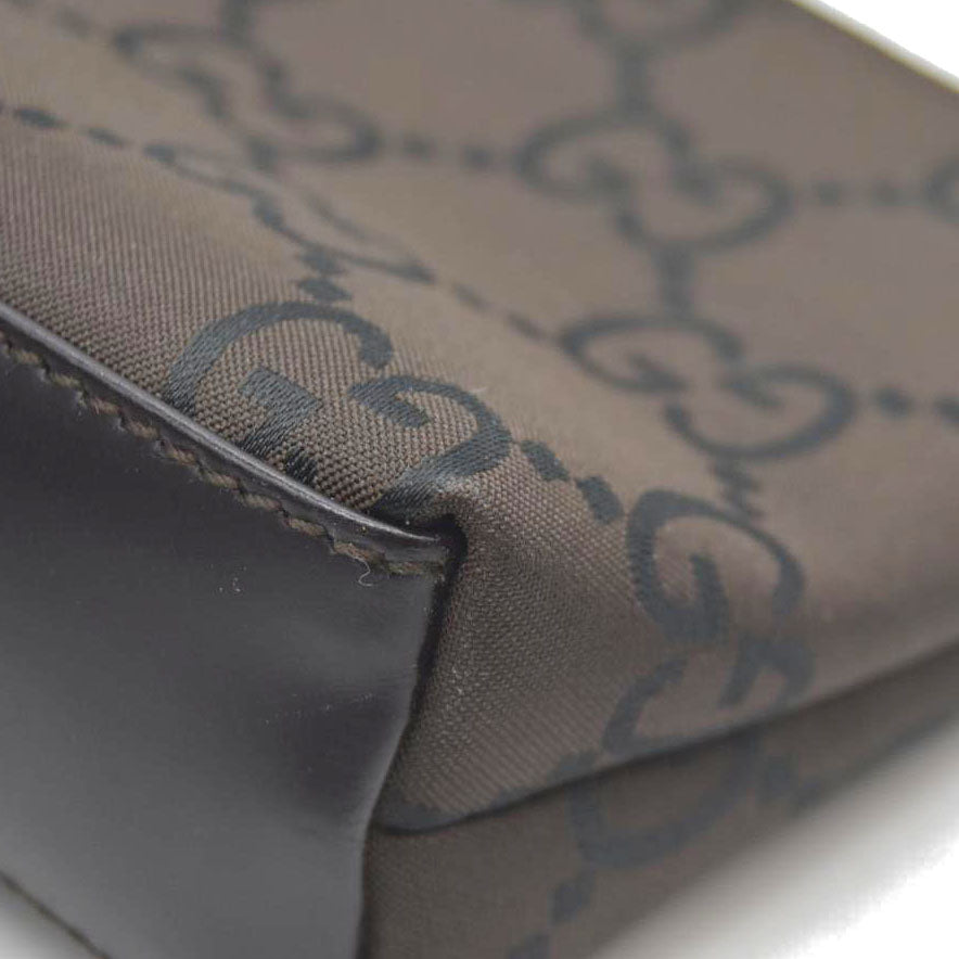 Gucci  Nylon Monogram Cosmetic Pouch Brown