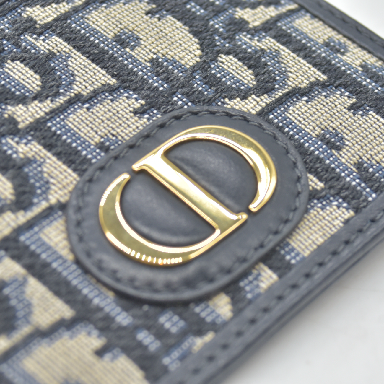 $450 Dior Oblique CD Logo Canvas Card Holder