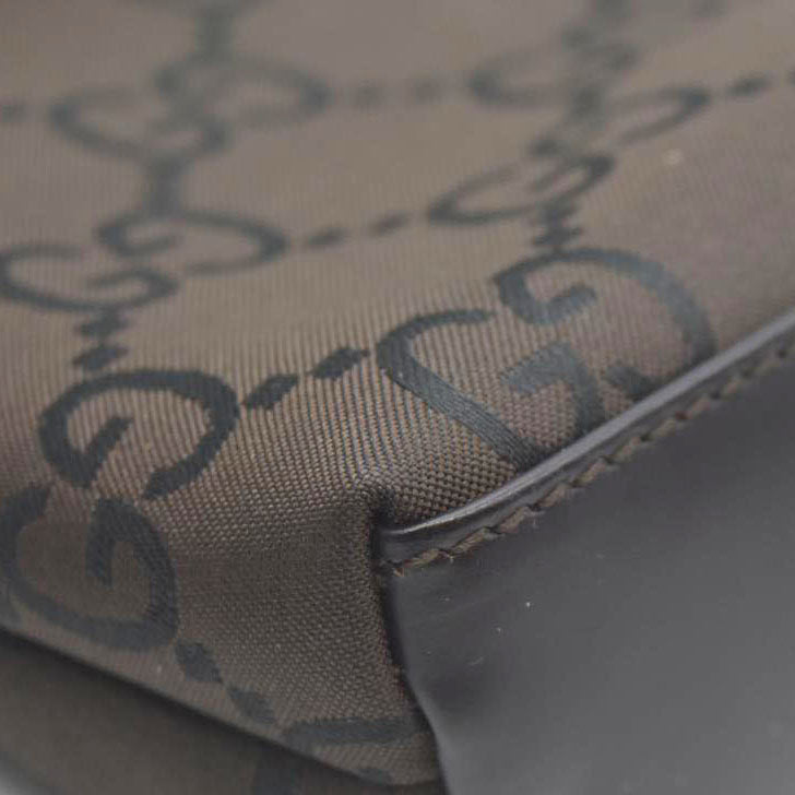 Gucci  Nylon Monogram Cosmetic Pouch Brown