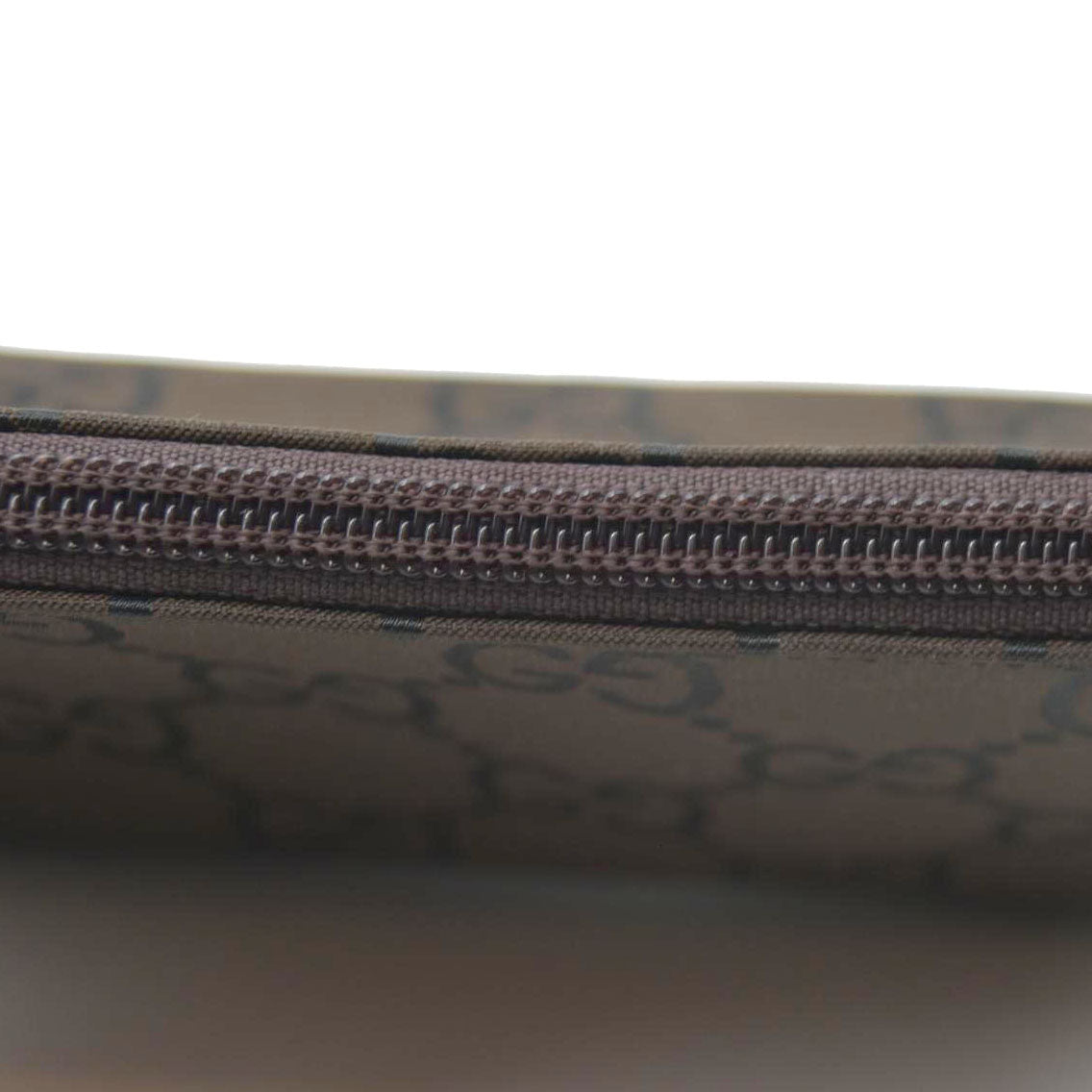 Gucci  Nylon Monogram Cosmetic Pouch Brown