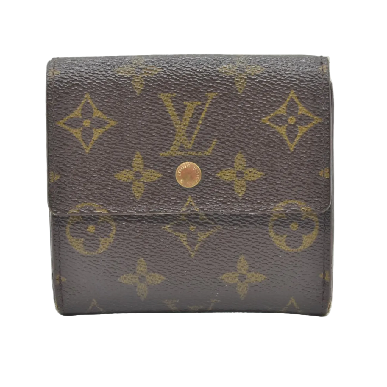 $560 1995 Louis Vuitton Monogram Portefeiulle Elise Trifold Wallet Brown TH0945