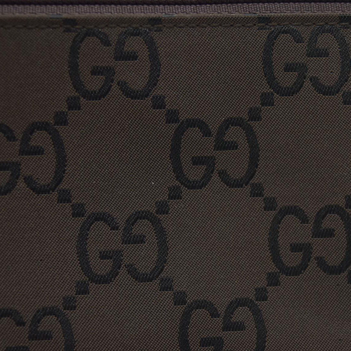 Gucci  Nylon Monogram Cosmetic Pouch Brown