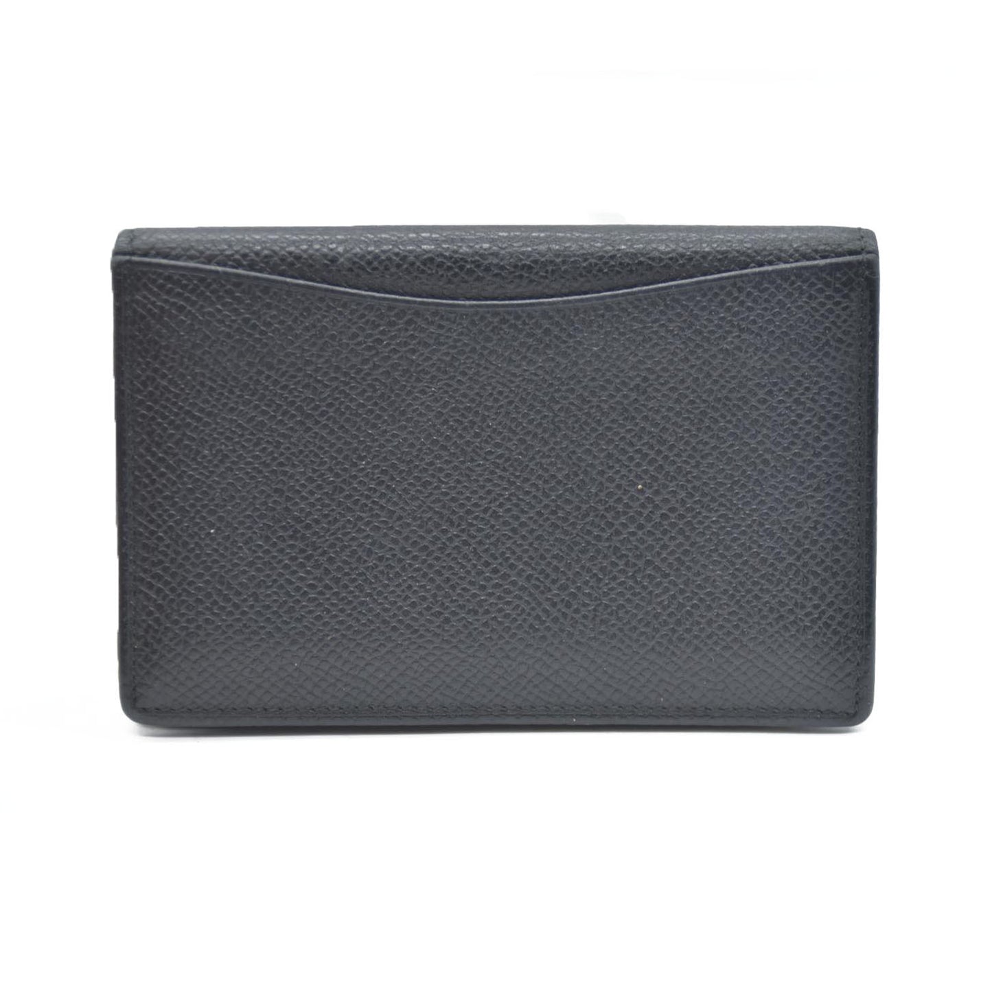 BVLGARI Logo Leather Card Case Black