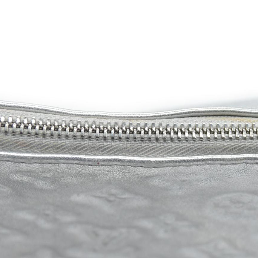 $4800 Louis Vuitton Metallic Lambskin Embossed Monogram Coussin PM Silver