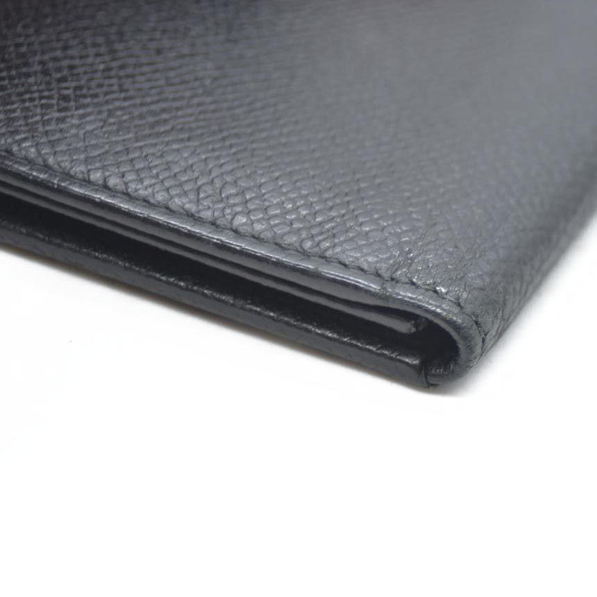 BVLGARI Logo Leather Card Case Black