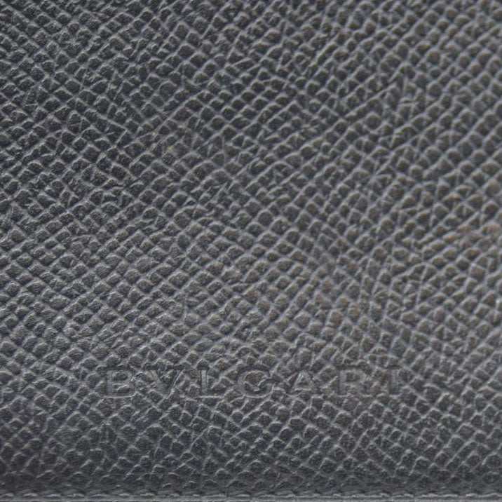 BVLGARI Logo Leather Card Case Black