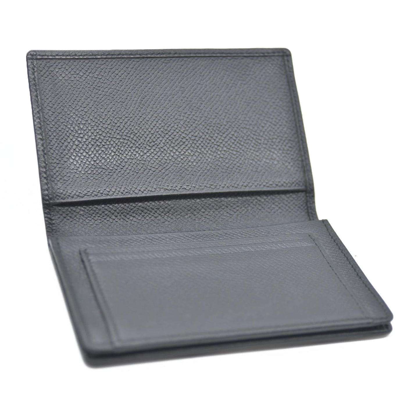 BVLGARI Logo Leather Card Case Black