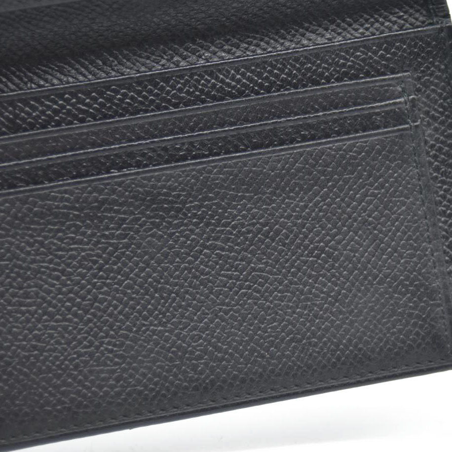 BVLGARI Logo Leather Card Case Black