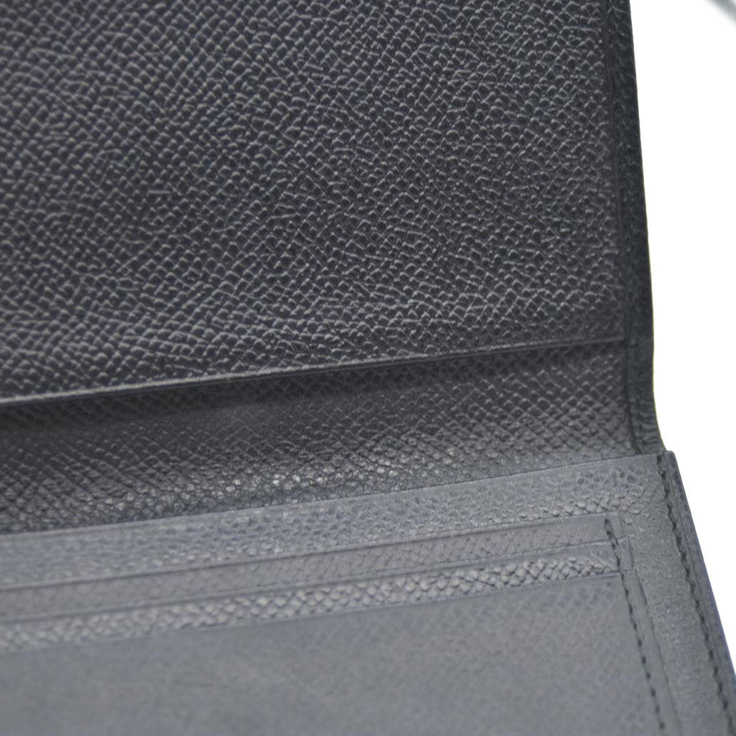 BVLGARI Logo Leather Card Case Black