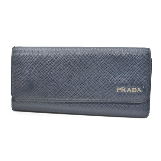 PRADA Logo Saffiano Leather 6 Ring Key Case Navy blue AUCTION $595