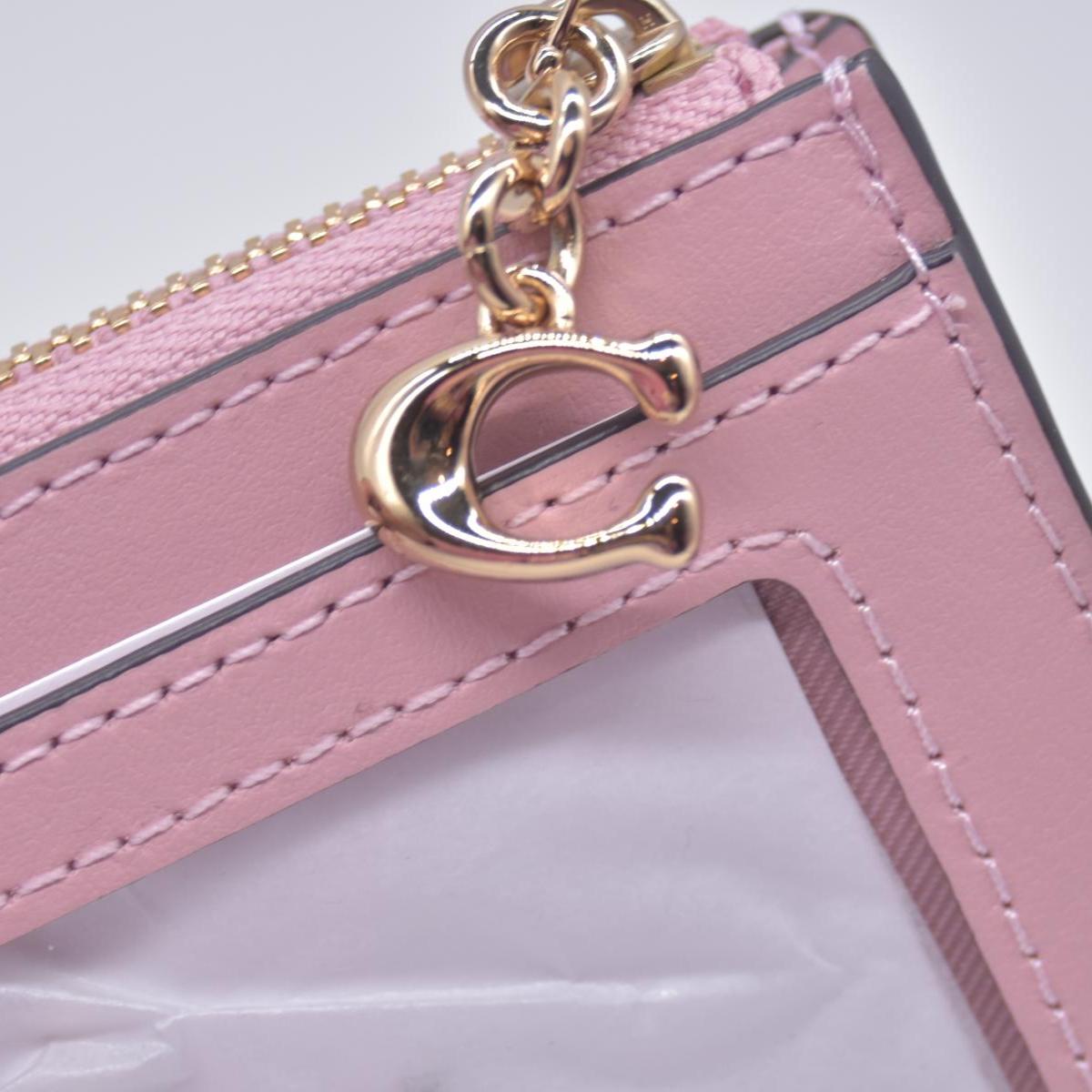 $95 COACH Mini Skinny ID Case In Loved Denim With Quilting And Charm COSIGNMENT 10020958