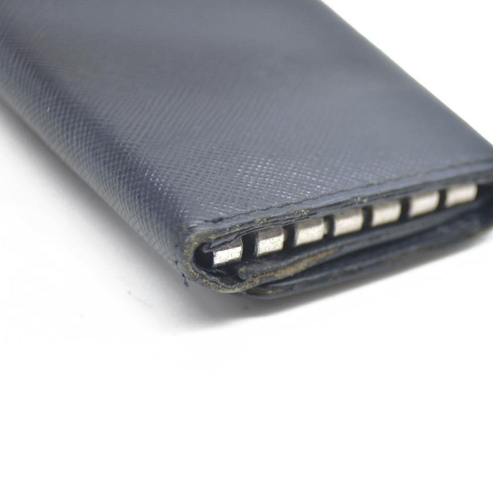 PRADA Logo Saffiano Leather 6 Ring Key Case Navy blue AUCTION $595