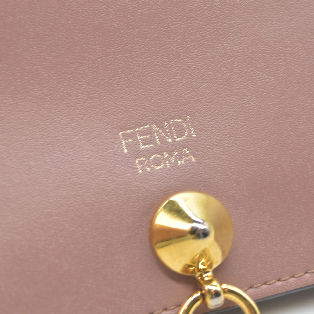 $510 FENDI By The Way Leather Compact Wallet Pink