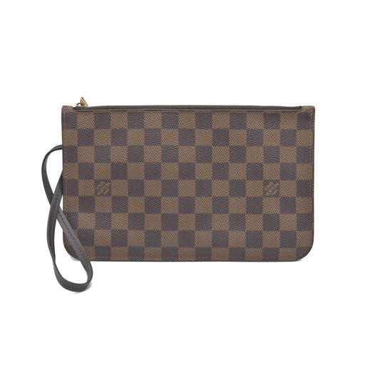 AUCTION $600 Louis Vuitton  Damier Ebene Neverfull MM GM Pochette