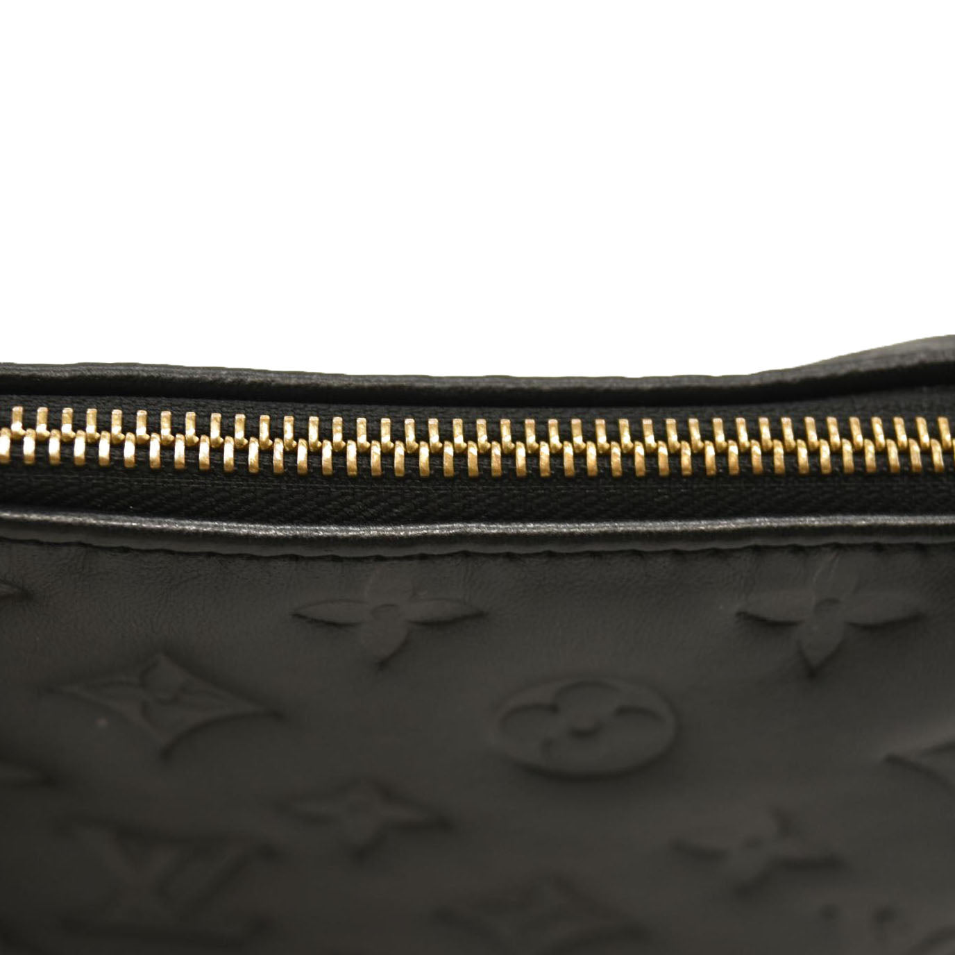 LOUIS VUITTON Lambskin Embossed Monogram Coussin PM Black