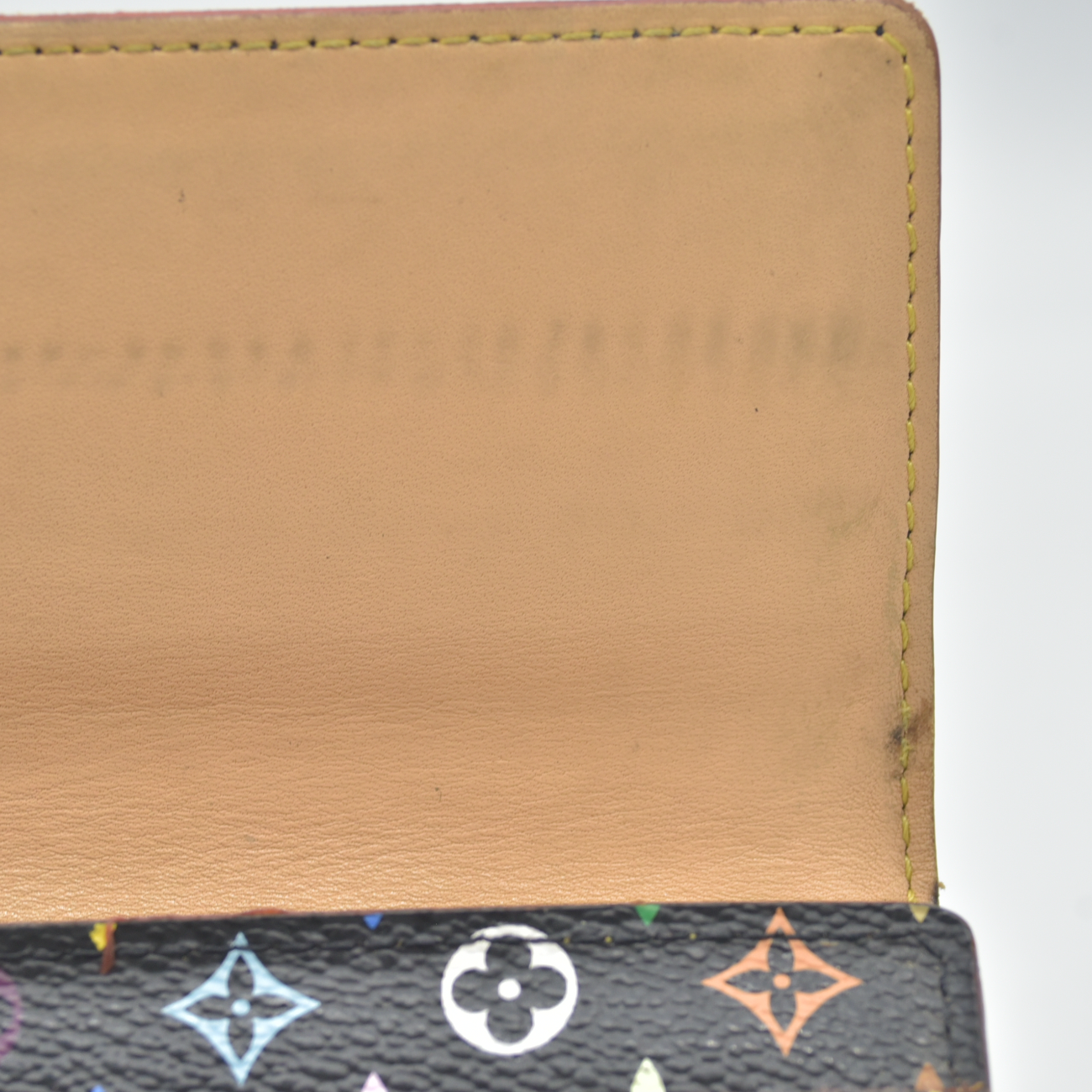 $850 2007 Louis Vuitton Monogram Multicolor Sarah Wallet Black Grenade Wallet TH4017