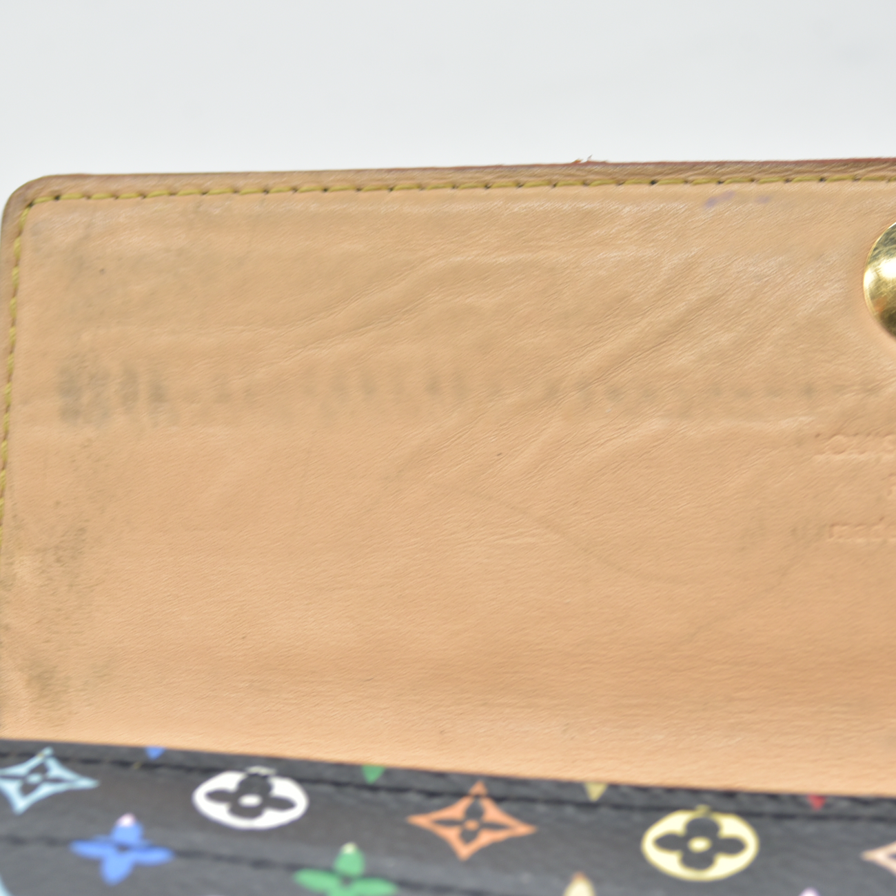 $850 2007 Louis Vuitton Monogram Multicolor Sarah Wallet Black Grenade Wallet TH4017