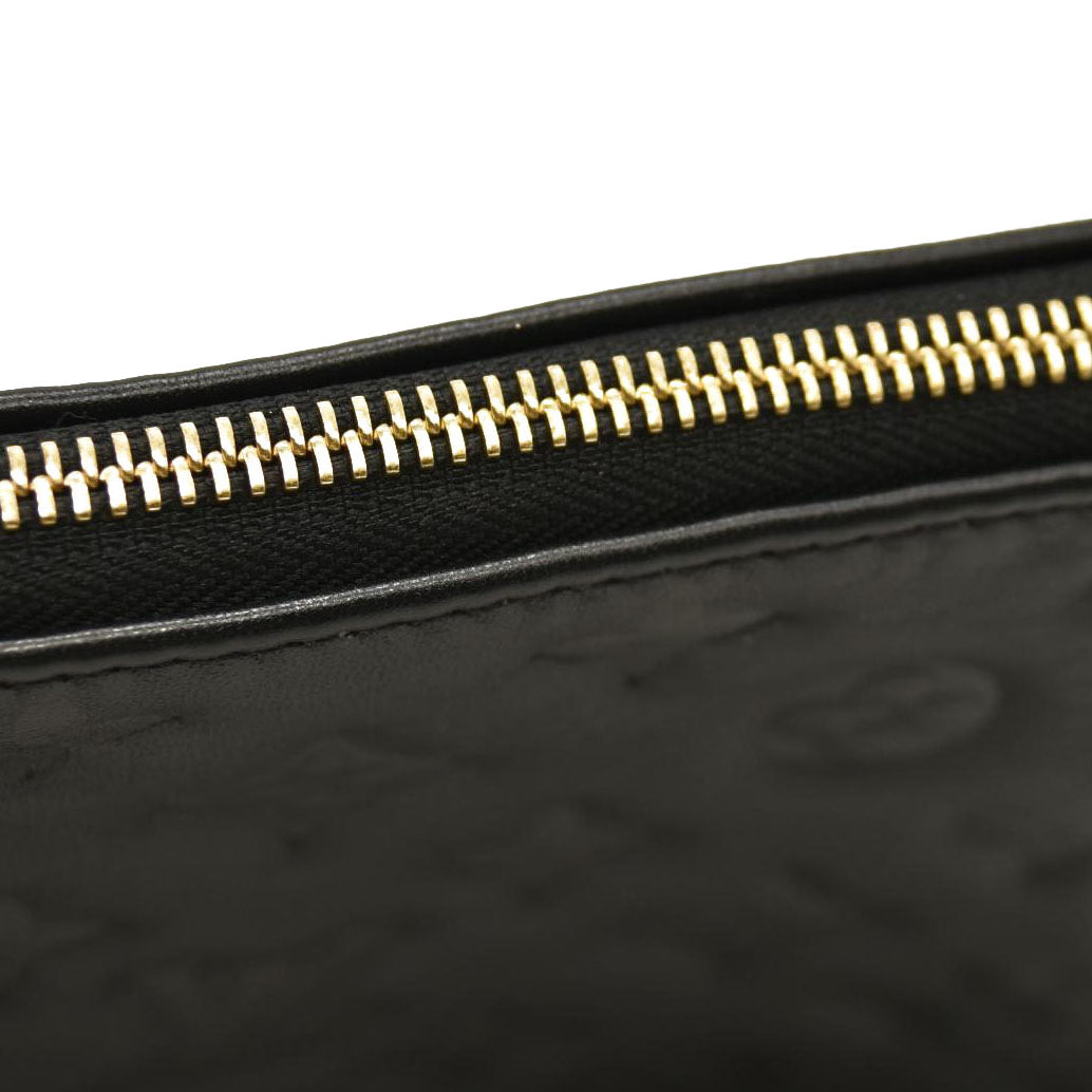 LOUIS VUITTON Lambskin Embossed Monogram Coussin PM Black