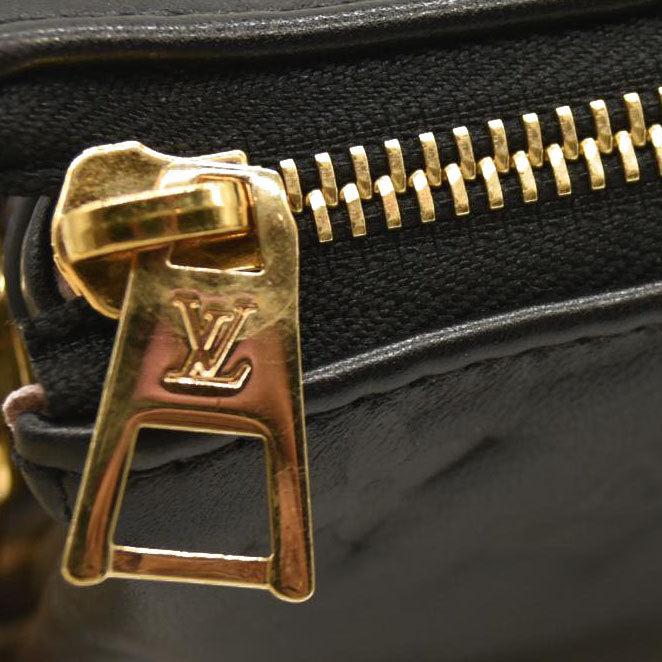 LOUIS VUITTON Lambskin Embossed Monogram Coussin PM Black