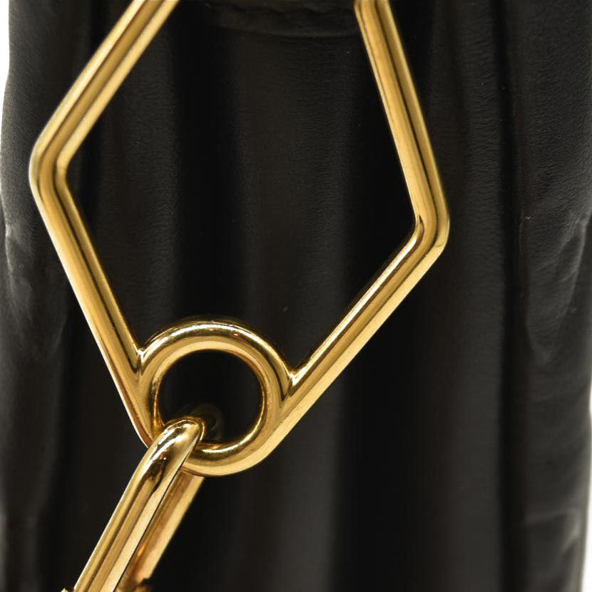 LOUIS VUITTON Lambskin Embossed Monogram Coussin PM Black