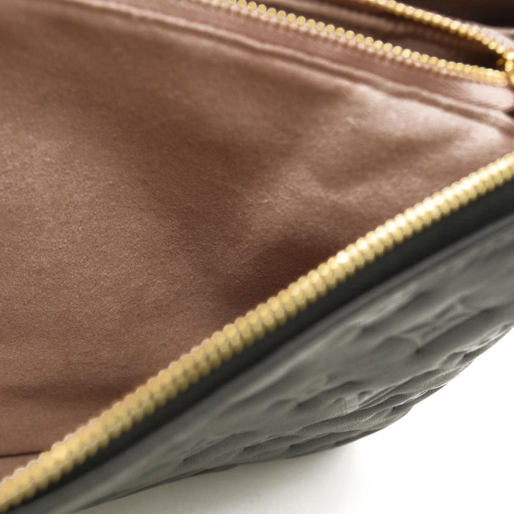 LOUIS VUITTON Lambskin Embossed Monogram Coussin PM Black