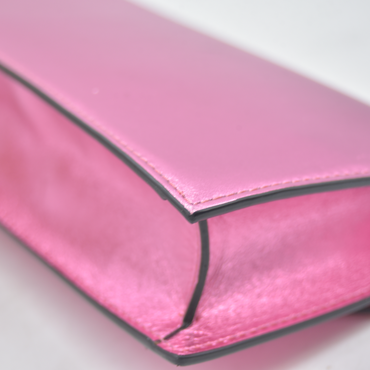 $1390 Christian Louboutin Calfskin Loubi54 Crossbody Clutch Pink Metallic