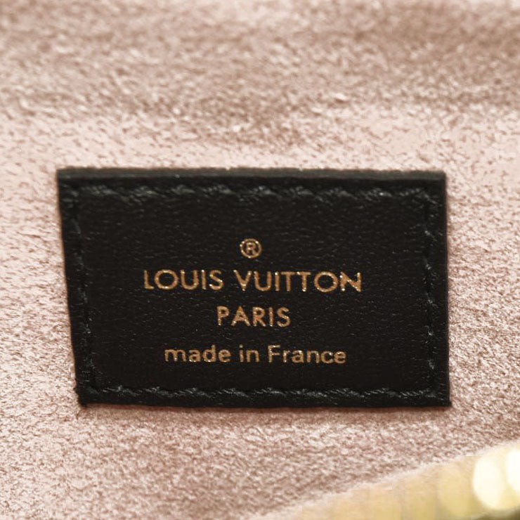LOUIS VUITTON Lambskin Embossed Monogram Coussin PM Black