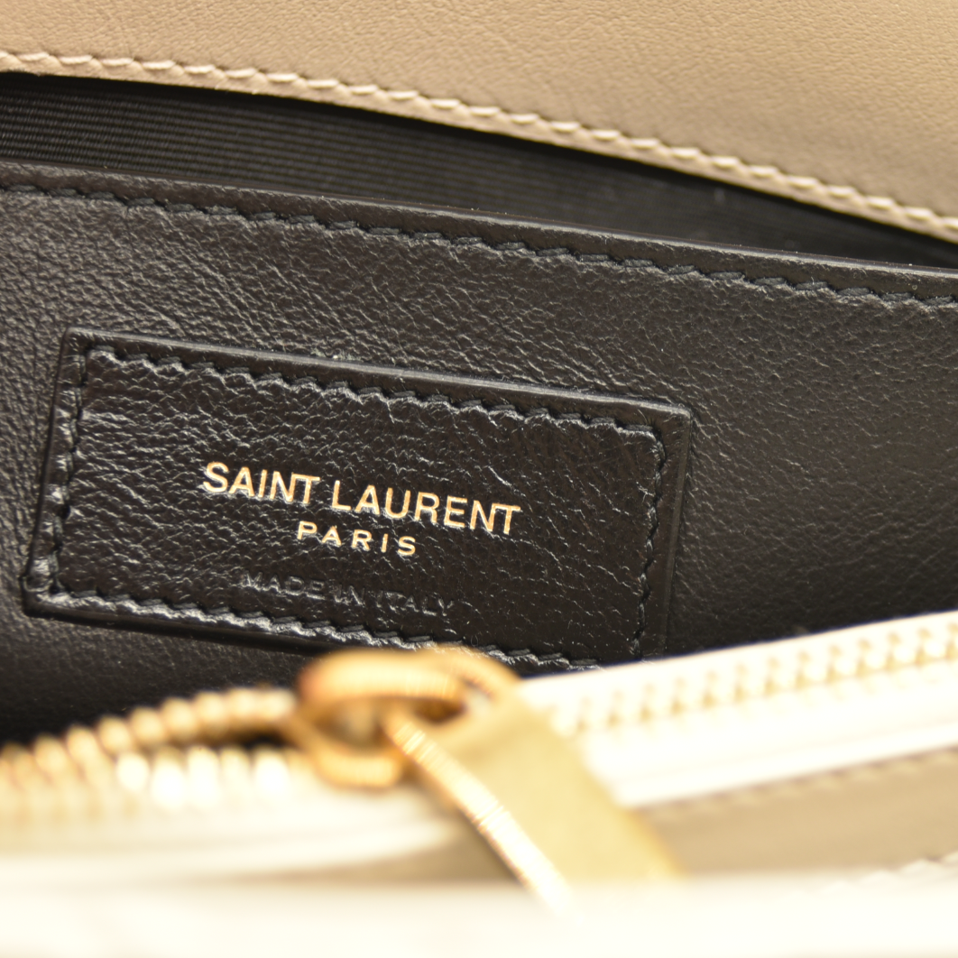 SAINT LAURENT Cotton Quilted Monogram Small Loulou Shoulder Bag YSL