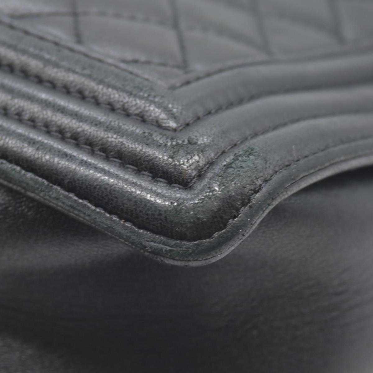 $7600 2017 Chanel Lambskin Quilted Large Boy Flap Black