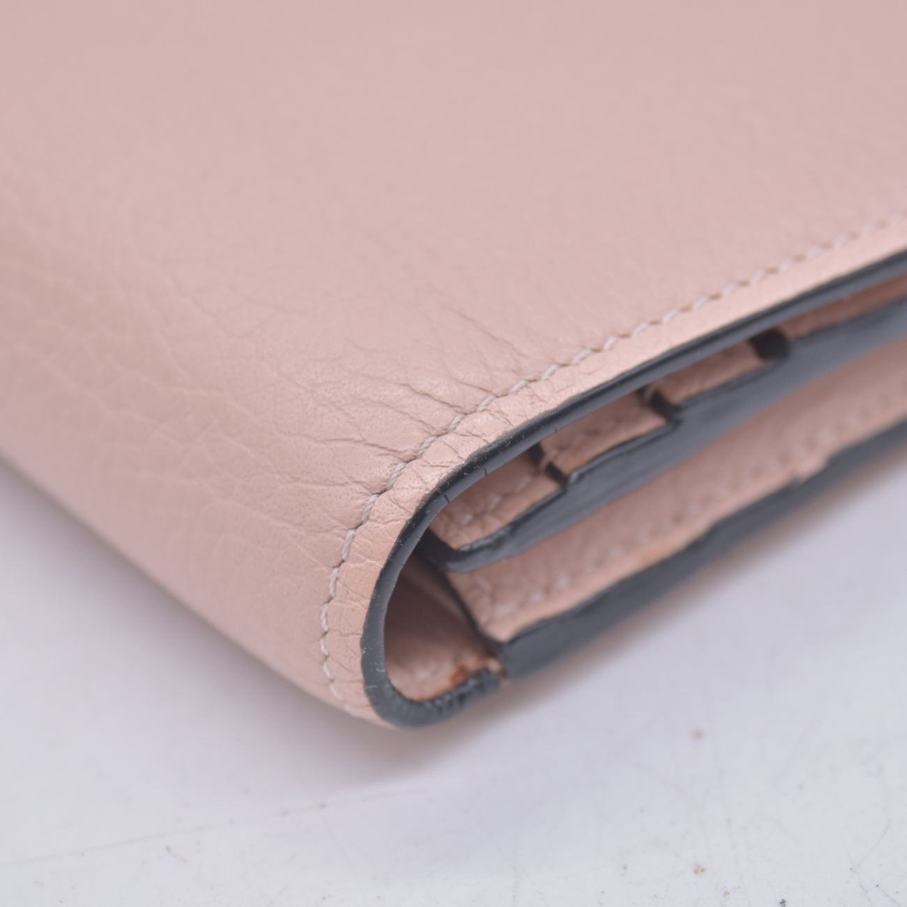 $690 Chloe Alphabet Wallet with Flap in Grained Leather Pink