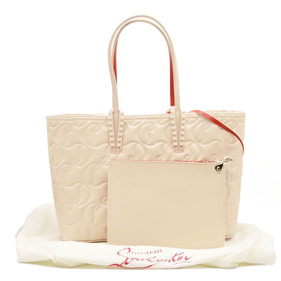 CHRISTIAN LOUBOUTIN  Nappa Embossed East West Cabata Tote Pink