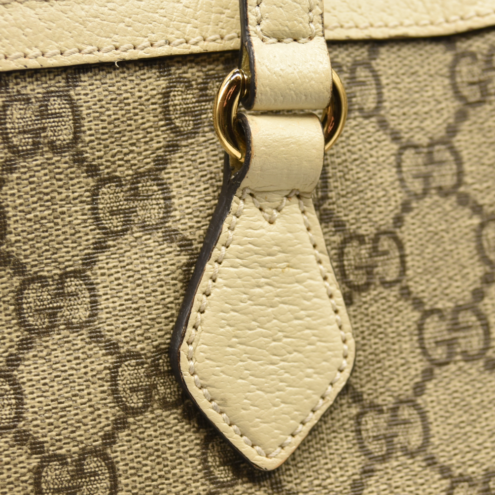 GUCCI GG Supreme Monogram Medium Ophidia Shopping Tote Cream