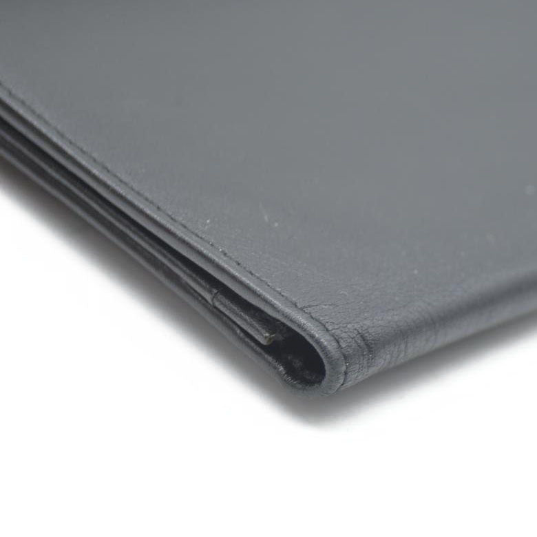 BVLGARI Logo Leather Bifold Long Wallet Black