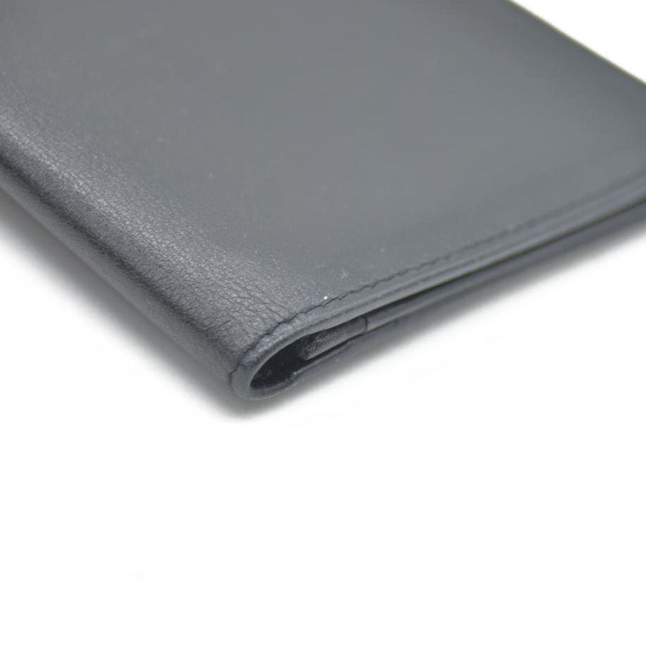 BVLGARI Logo Leather Bifold Long Wallet Black