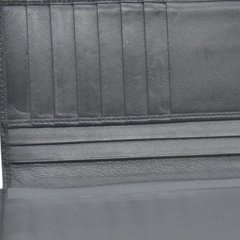 BVLGARI Logo Leather Bifold Long Wallet Black