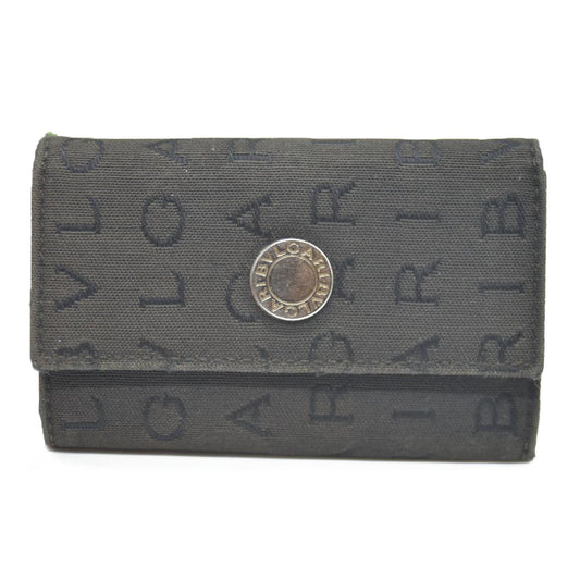 BVLGARI Logo Mania Classico Canvas 6 Ring Key Case Black