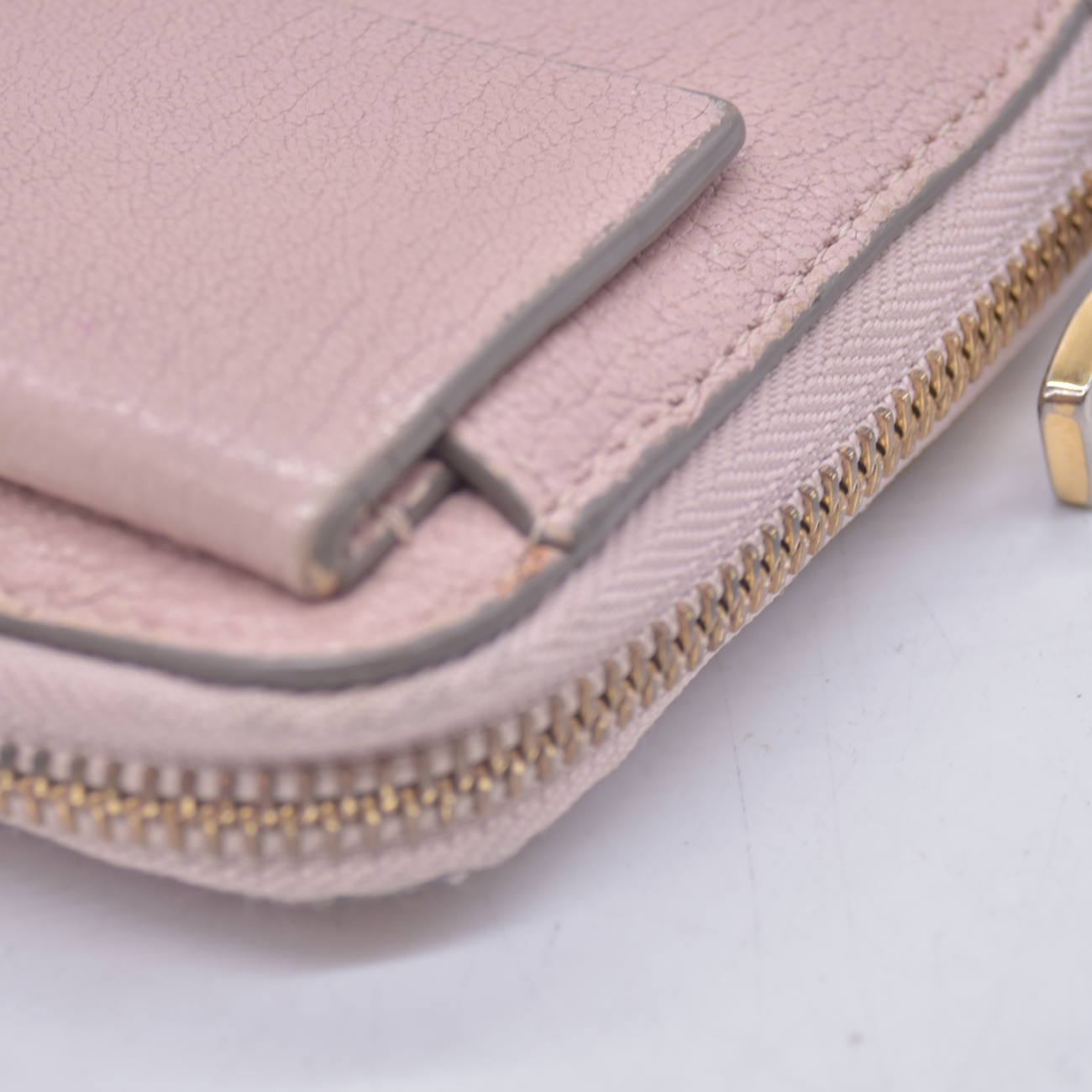 $605 2015 Chloe Long Drew Zip Around Flap Wallet Pink