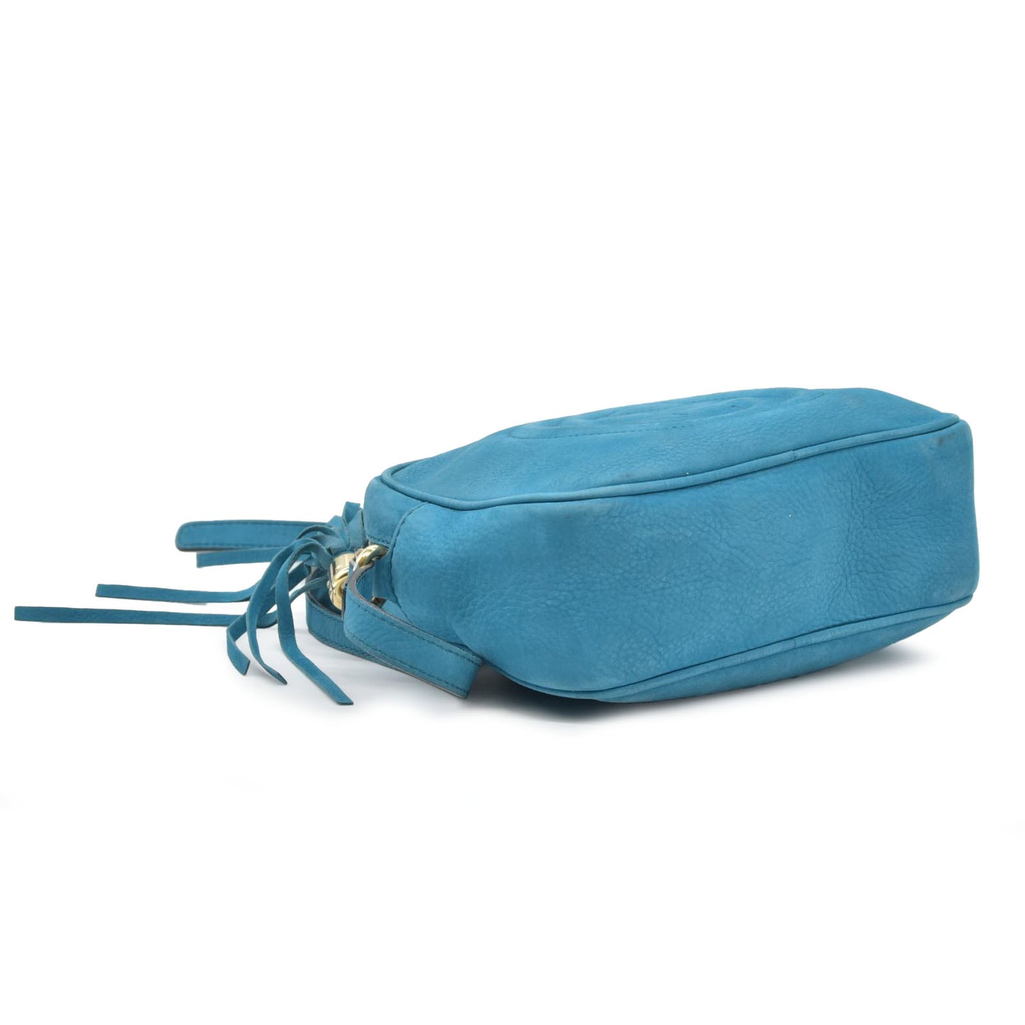 $1490 Gucci  Interlocking G Soho Disco Small Suede Blue