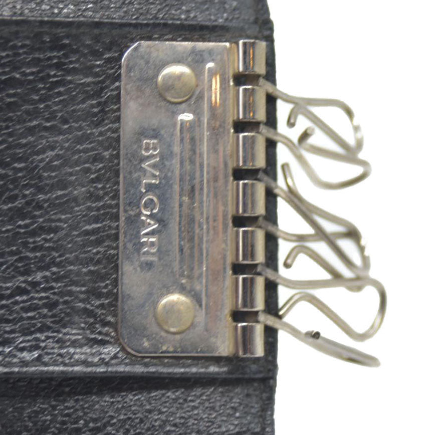 BVLGARI Logo Mania Classico Canvas 6 Ring Key Case Black