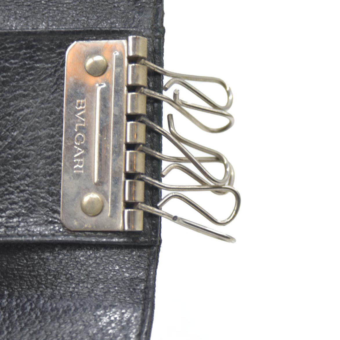 BVLGARI Logo Mania Classico Canvas 6 Ring Key Case Black