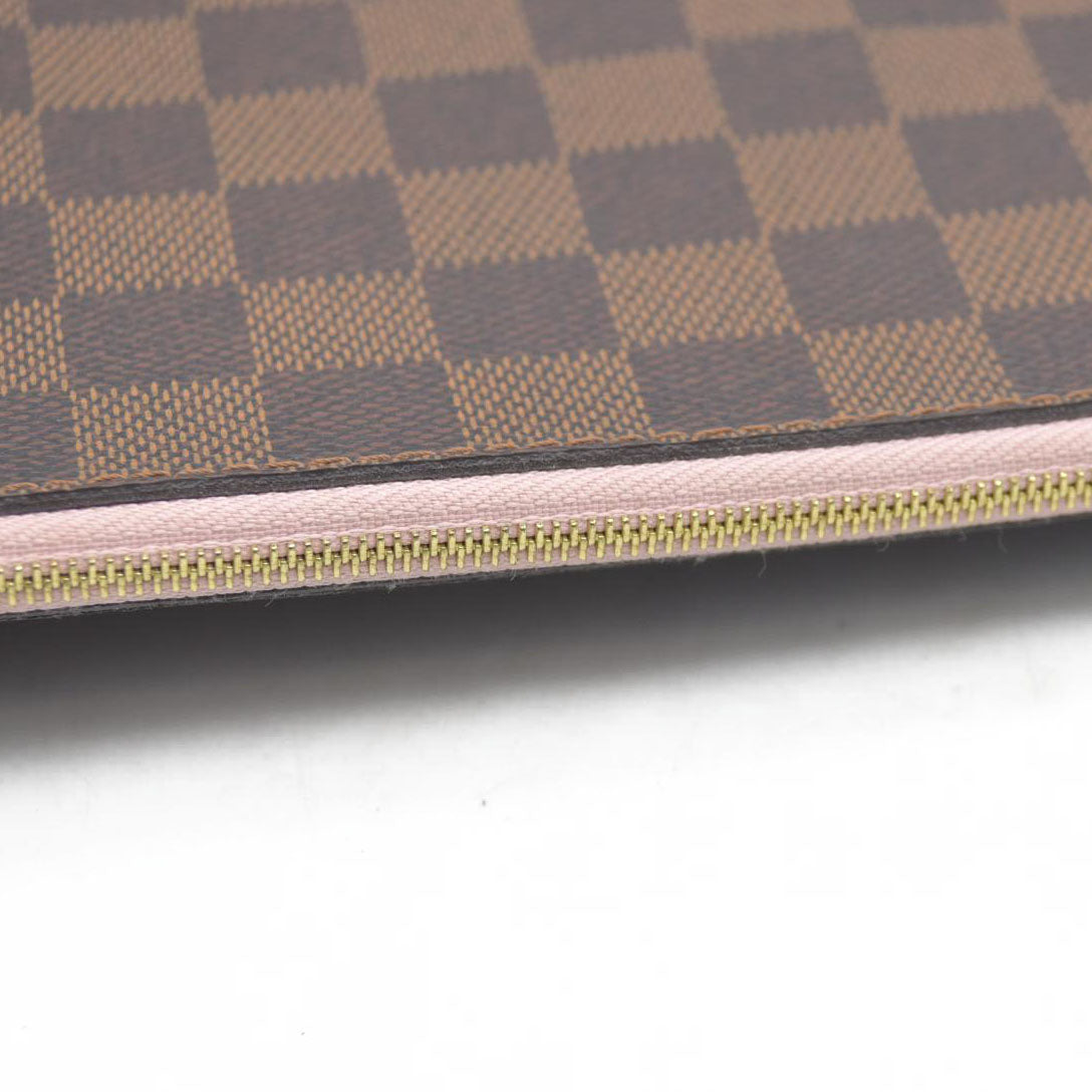Louis Vuitton  Damier Ebene Neo Neverfull MM Pochette Rose Ballerine 2020 SD0270