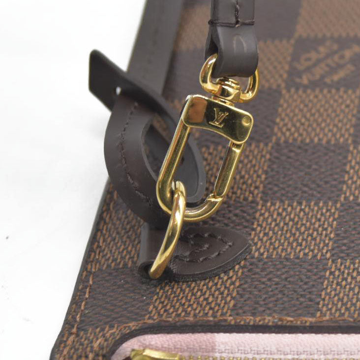 Louis Vuitton  Damier Ebene Neo Neverfull MM Pochette Rose Ballerine 2020 SD0270